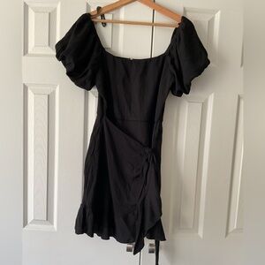 Trixxi Black Puff Sleeve Mini Dress